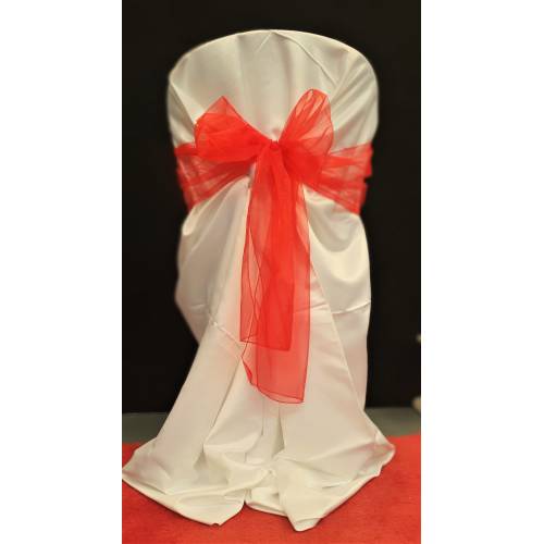 Chair Cover Sash, Organza Red